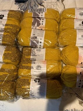 Lion Brand Vanna's Choice Yarn Bundle in Mustard Yellow